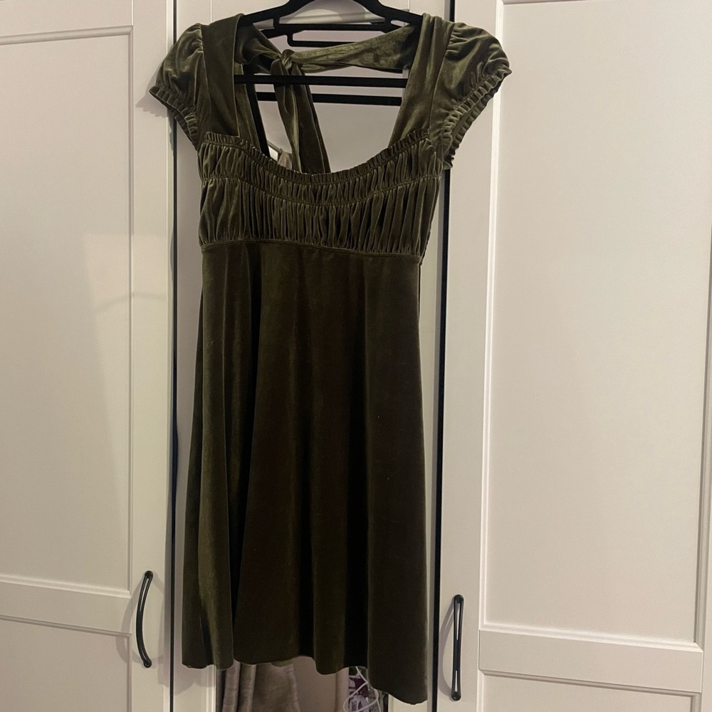 Free People Velvet Green Mini Dress